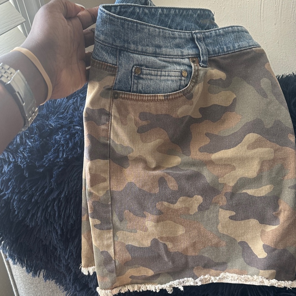 Michael Kors Camouflage Denim Skirt